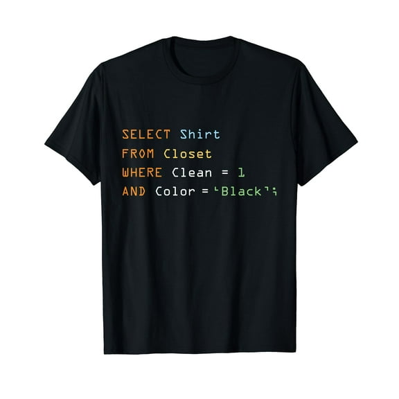 Funny Programming Code Computer Programmer SQL Database T-Shirt