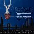 thumbnail image 2 of Gem Stone King 14K White Gold Red Rhodolite Garnet and Lab Grown Diamond Pendant Necklace for Women | 0.58 Cttw | Gemstone January Birthstone | Heart Shape 5MM | With 18 inch Chain, 2 of 6
