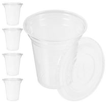 SOPOTUTU Transparent Disposable Drinking Cups with Lids for Storage Use Made of Plastic PET Material 10 Pcs