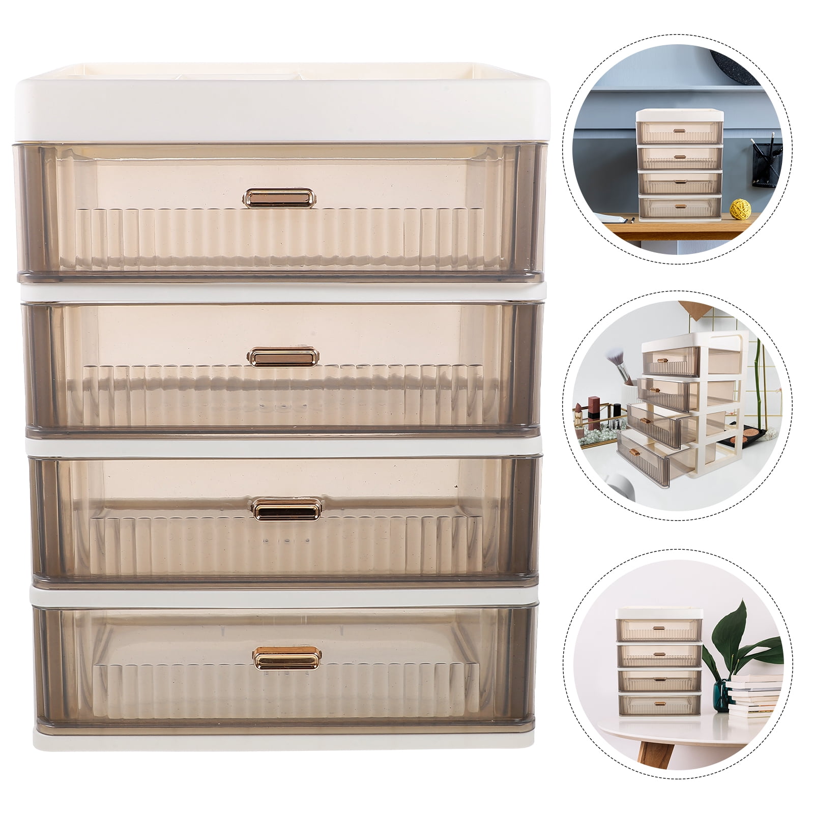 FONDOTIN White Desk Organizer with Multiple Drawers, Office and Home Storage Solution, Efficient Workspace and Desk Accessories