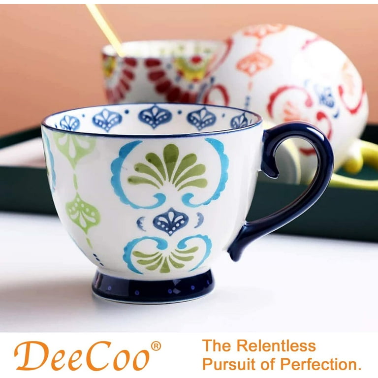 DeeCoo Set of 4 , 15 Ounce Ceramic Coffee Mugs Restaurant Coffee Mug,  Large-sized Black Coffee Mugs …See more DeeCoo Set of 4 , 15 Ounce Ceramic