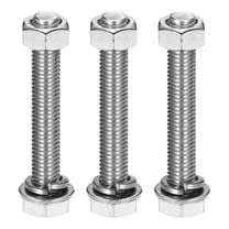 M10 x 70mm 304 Stainless Steel Hex Head Screws Bolts, Nuts, Flat & Lock Washers Assortment Kit, 3 Sets