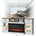 thumbnail image 6 of Matladin Fireplace TV Stand with 36'' Electric Fireplace up to 80'' TVs, 3-Sided Glass Entertainment Center with Heater & Glass Doors and Drawers, 6 of 9