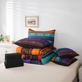 thumbnail image 6 of Homewish Retro Boho Flowers 7-Piece Twin Bedding,Bohemian Exotic Style Bedding Comforter Set,Orange,Black Reversible, 6 of 8