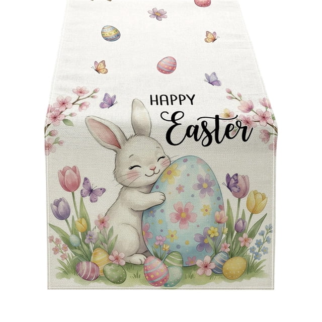 zhangmingg Egg Table Runner Decorative Centerpiece for Holiday Dining Party Spring Celebration