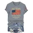 thumbnail image 5 of Lazyguy USA 250th Anniversary Celebration Printing Patterns Casual Tops for Women Loose Short Sleeve Round Neck Outdoor Activities Shirts Party Tee S-3XL Gray, 5 of 6