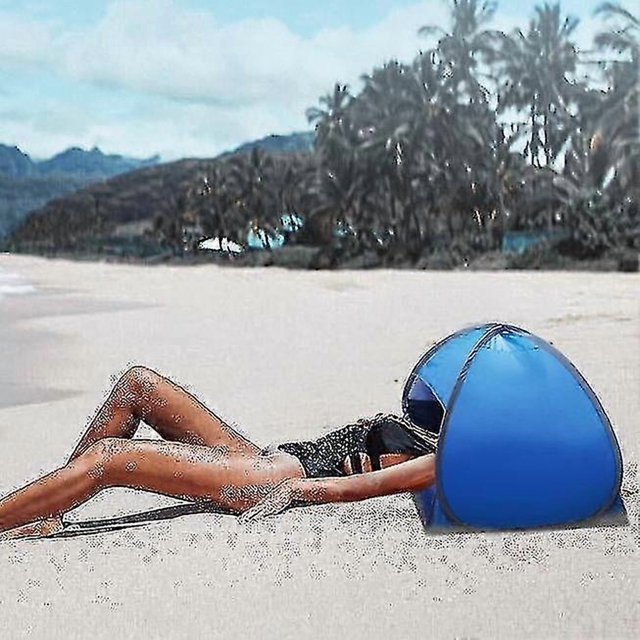 (blue 80*50*55cm)Full Automatic Mini Tent 2 Seconds Quick Opening Tent Beach Sunshade Head Sunshade Multi-Size Multi-Color Ns2