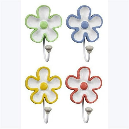 

Youngs 73906 Metal Flower Wall Hook 4 Assorted Color