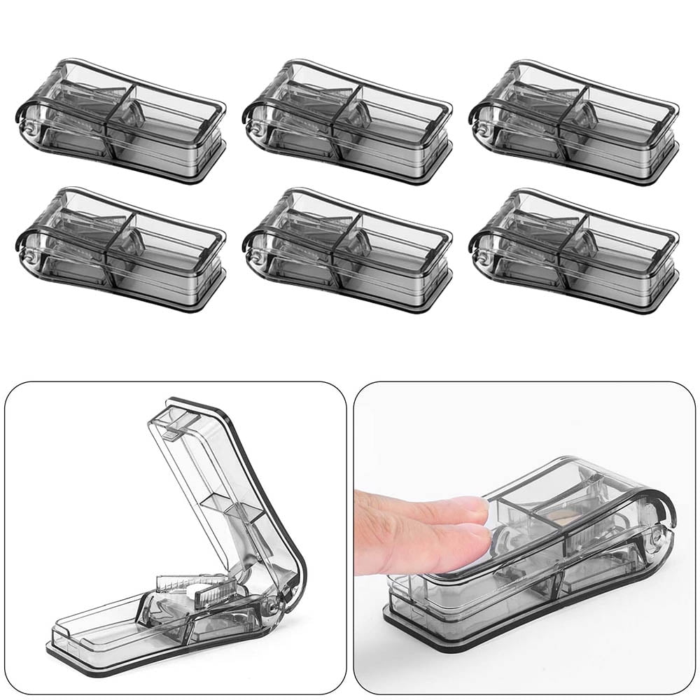 6PC Pill Cutter for Small or Large Pills, Tablets Splitter with Safety