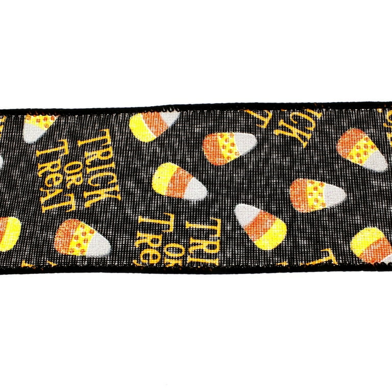 Ribbon Traditions Halloween Candy Corn Wired Ribbon 2 1/2