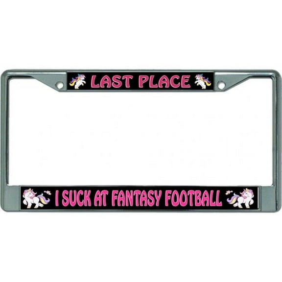 212 Main LPO5859 6 x 12 in. I Suck at Fantasy Football No.4 Chrome License Plate Frame
