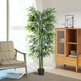 thumbnail image 4 of Outsunny 6FT Artificial Bamboo Tree Fake Plant in Pot Indoor Décor, 4 of 10