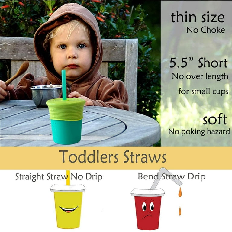 Short Reusable Silicone Straws for Kids Toddler Baby Drinking, Cocktail  Glass, Wine Tumbler, Coffee Mugs, Take and Toss Straw Cup, Small Kids Cups,  8 OZ Mason Jar-BPA Free Flexible 5.5 14 Pack 
