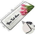thumbnail image 2 of Custom Pink Tulips Kitchen Rug Personalized Your Text on Runner Rug Doormat Bath Mat Area Rug Non-Slip Carpet for Kitchen Living Bedroom 72 x 24 Inch, 2 of 6