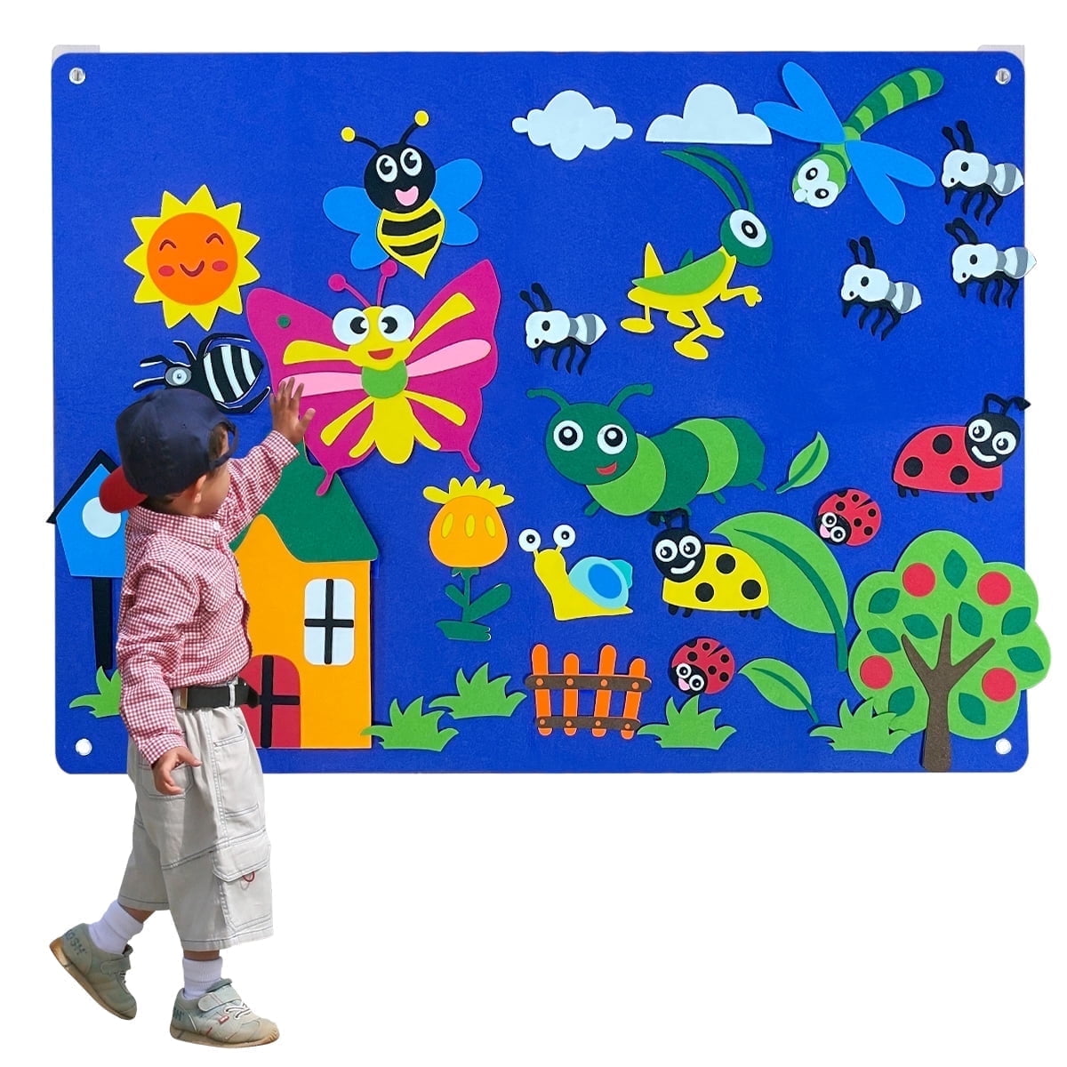 1 Set of Insect Cognition Children s Teaching Felt Board Early Learning Interactive Play Set Flannel Board Hanging Toys for Kids Gift