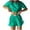 Green, variant on Fsshion 2 Piece of Outfits for Womens Plus Size Round Neck T-shirt Top Shorts Solid Color Two Piece Set Shirt Suit