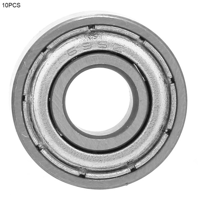 Rodamiento de bolas - 10 piezas de rodamiento de alta velocidad de acero de doble cara con sello de ranura profunda de una sola columna de rodamiento de bolas(695-ZZ)