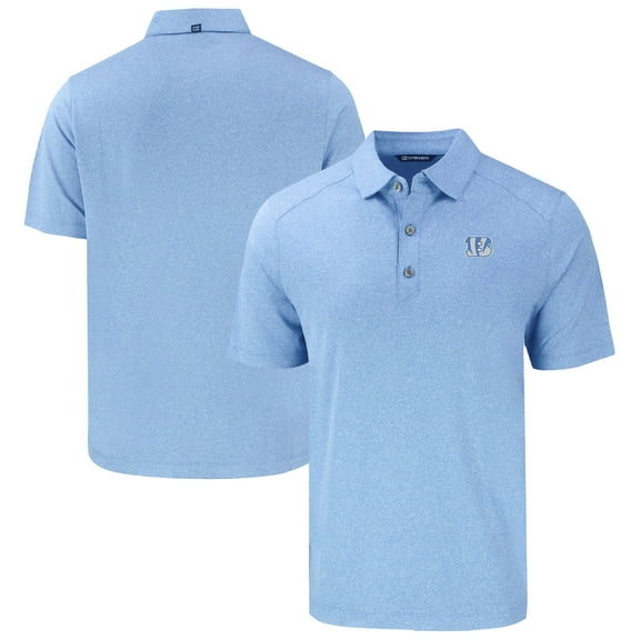 Men's Cutter & Buck Heather Powder Blue Cincinnati Bengals Forge Eco Stretch Recycled Polo