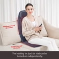 thumbnail image 4 of Massage Seat Cushion with Heat Vibration Back Massage Chair Pad with 10 Motors, Memory Foam Support, 2 Heat Levels, Remote Control, 4 of 5