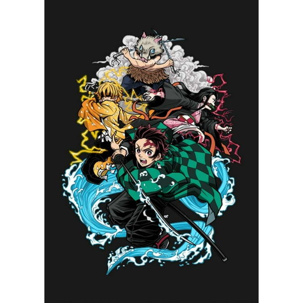 DraggmePartty Demon Slayer Poster Zenitsu Wall Art Anime Poster Canvas