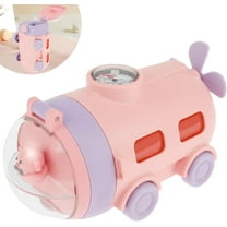 15 oz Kids Water Bottle, Toddler Water Bottle with Straw, BPA Free & Leak Proof Kids Cups, Toddler Toys Bus Water Bottle with Shoulder Strap for School and 3-5 (Pink)