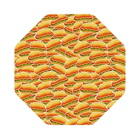 

Pofeuu Hot Dogs Print Leather Coasters Set of 6 Round Cups Mugs Mat Pad for Home Kitchen Heat Resistant Drink Coasters Octagon