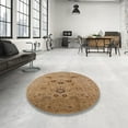 thumbnail image 3 of Ahgly Company Indoor Square Mid-Century Modern Brown Sand Brown Oriental Area Rugs, 4' Square, 3 of 6