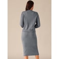 thumbnail image 4 of DARING DIVA Women's Winter Sweater Sets Cardigan and Midi Skirts S Grey, 4 of 5