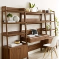 thumbnail image 4 of Modway Bixby 3-Piece Wood Office Desk and Bookshelf in Walnut, 4 of 5