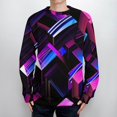 thumbnail image 4 of Geometric Lattice Fall Fashion 2024 Long Sleeve Crew Neck Business Casual Pullover Tops Trendy for Men And Women, 4 of 6