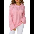 thumbnail image 2 of Suéteres de Mujer de Punto con Cuello Redondo, Informales, de Larga, Estilo Túnica de Otoño. Rosa XL, 2 of 10