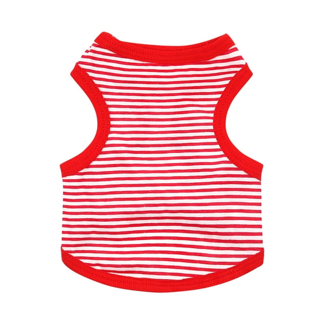 Xiao Hua Chaleco transpirable para perros y gatos, sudadera para cachorros, ropa para perros, abrigos para perros pequeños, medianos y gatos, talla L, raya roja.