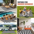 thumbnail image 4 of Black White Plaid Outdoor Rug for Patio/Deck/Porch, Non-Slip Large Area Rug 3 x 5 Ft, Modern Minimalist Geometric Checkered Indoor Outdoor Rugs Washable Area Rugs, Camping Rug Carpet Runner, 4 of 8