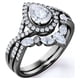 thumbnail image 4 of JeenMata Anillo de Compromiso Bohemio de Moissanita de Corte Pera de 1,75 Quilates Anillo de Compromiso Infinito con Alianza de Boda Art Déco en Oro Negro de 10 K, 4 of 6