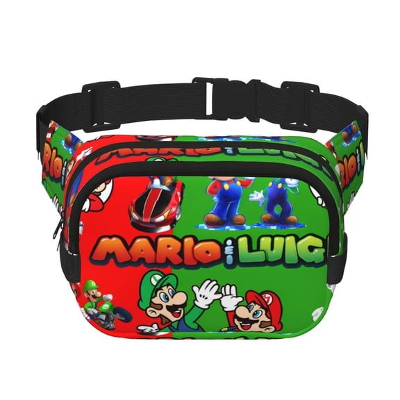Saiise Mario Print Fanny Pack Crossbody Bag for Women and Men, Belt Bag for Hiking Bum Bag with Adjustable Strap, Waist pack for Running Workout Sports Travel