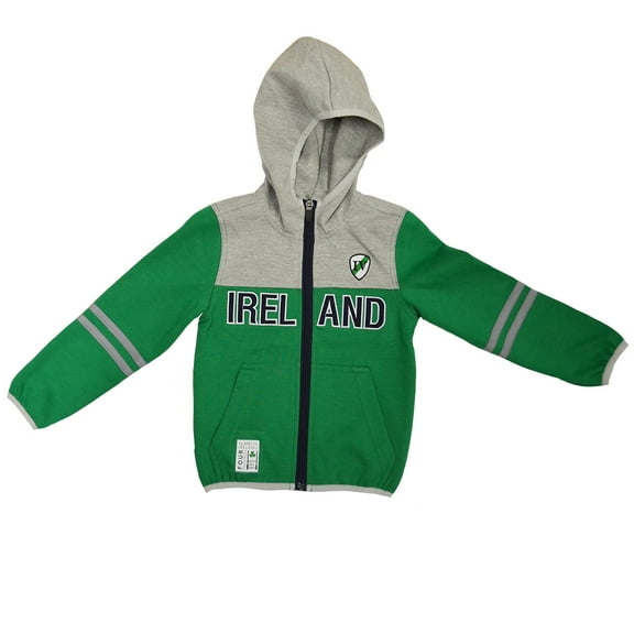 Lansdowne Big Boy's Emerald/Grey Performance Kids Full Zip Hoodie