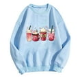 thumbnail image 4 of Meichang Chandails en Molleton Col Rond Femmes Saint-Valentin Couples Chandail en Molleton Femmes Imprimé Cœur Mignon Chandails en Molleton Pull Vacances Manches Longues Coupe Ample Cadeaux Vacances Chandails en Molleton, 4 of 4