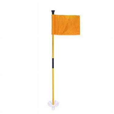 Orange Golf Green Flag, Two-Section Detachable Flagpole, Easy to Carry Green Target Flag Hole Cup