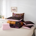 thumbnail image 5 of Feelyou Vintage Pixelate Miner Bedding Comforter Set 7 Pieces, Honeycomb Square Full Bedding Set, Chic Lattice Abstract Reversible Fitted Sheet Flat Sheet, Lightweight Room Decor, 5 of 7