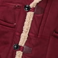thumbnail image 6 of Fgnfyis Mens Winter Jacket Plus Size Hooded Winter Button Coat Lapel Long Sleeve Padded Thicken Suede Mens Winter Coats Red L, 6 of 8