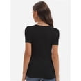 thumbnail image 3 of Women's Crew neck Short Sleeve Slim Fit T-Shirt Summer Casual Basic Tee Tops, 3 of 4