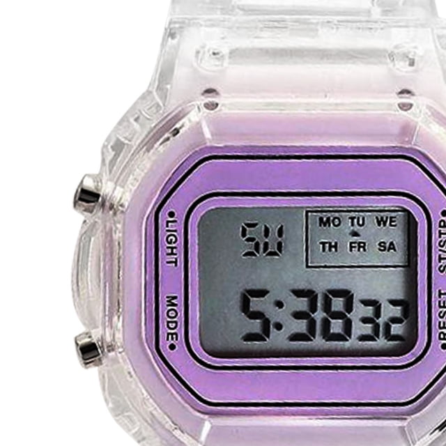 Reloj digital LED, reloj digital LED, reloj de pulsera deportivo transparente, reloj digital con características de vanguardia