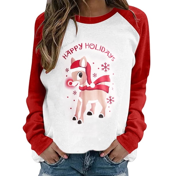 Txlixc Suéter de Navidad femenino de manga larga / suéter de impresión de automóviles Txlixc moda