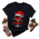 thumbnail image 2 of Gibobby Camiseta Navideña De La Mujer Camiseta de manga corta con cuello redondo y estampado de Navidad para mujer(Negro,XG), 2 of 5