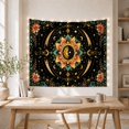 thumbnail image 5 of Ornate Sun Face with Crescent Moon Against a Starry Night, Mystical Boho for Celestial Art Lovers, Bohemian Wall Decor Housewarming Gift, Tapestry Wall Hanging for Bedroom and Living Room, 5 of 7