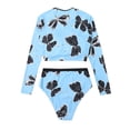 thumbnail image 4 of Lopeceal Women's Fashion Pattern Long Sleeve Tankini Sets UPF 50+ Rash Guard Swimsuit Swimwear, 4 of 5