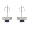thumbnail image 4 of Clara Pucci 2.44Ct Blue Sapphire Emerald Cut VVS1 Screw Back Stud 14k Solid hypoallergenic Gold Designer Earrings For September, 4 of 7