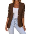 thumbnail image 2 of IUYRTFE Women's Single-Button Notched Lapel Slim Fit Blazer – Solid Color Long Sleeve Casual Suit Jacket for Office Work and Daily Wear, 2 of 6
