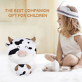 thumbnail image 3 of Kids Travel Pillow - 2-in-1 Deformable Kids Neck Pillow for Traveling, Soft U-Shaped Pillow with Adorable Animal Design, Comfy Sleep and Play, Ideal for Airplanes Travel - Milk Cow, 3 of 7