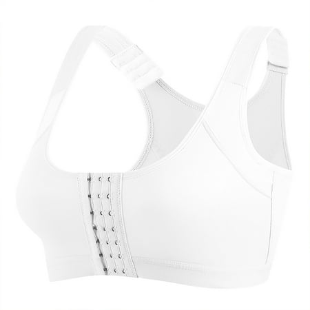 Nursing Sports Bra Women No Underwire Bra Feature V-Neck Sport Bra Style W-1101 White 5XL
